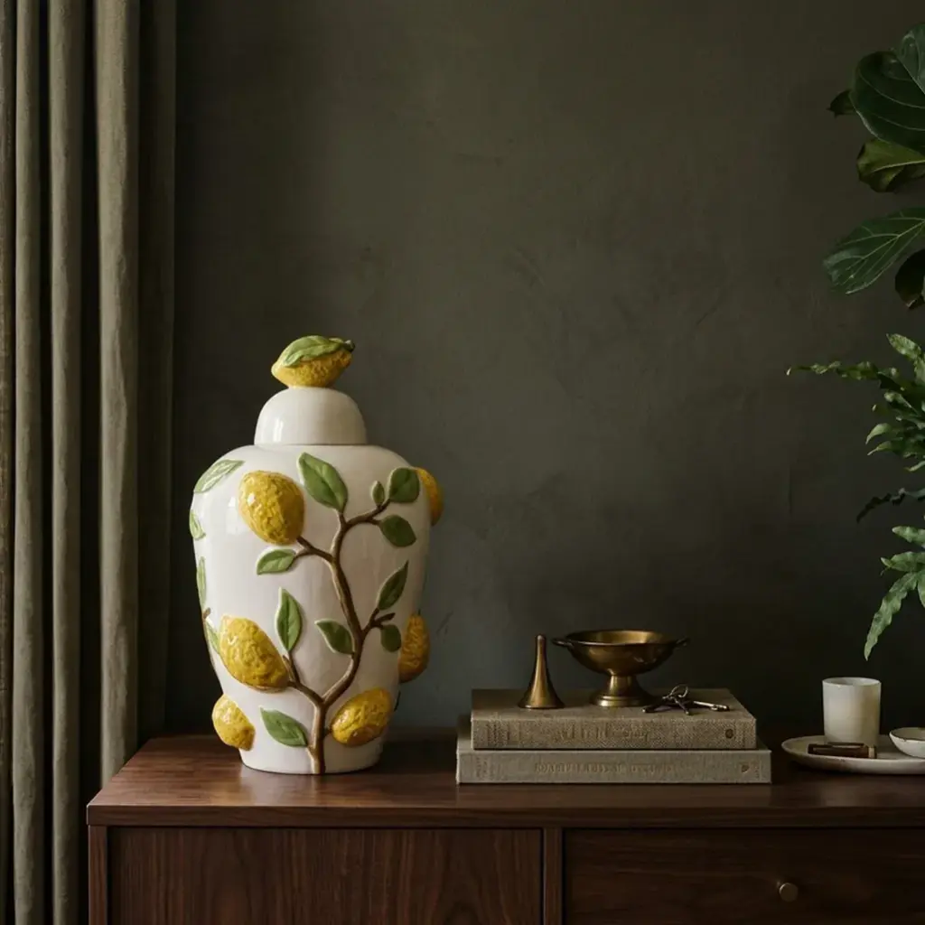 Lemon Lidded Jar 22 X 22 X 37.5 cm