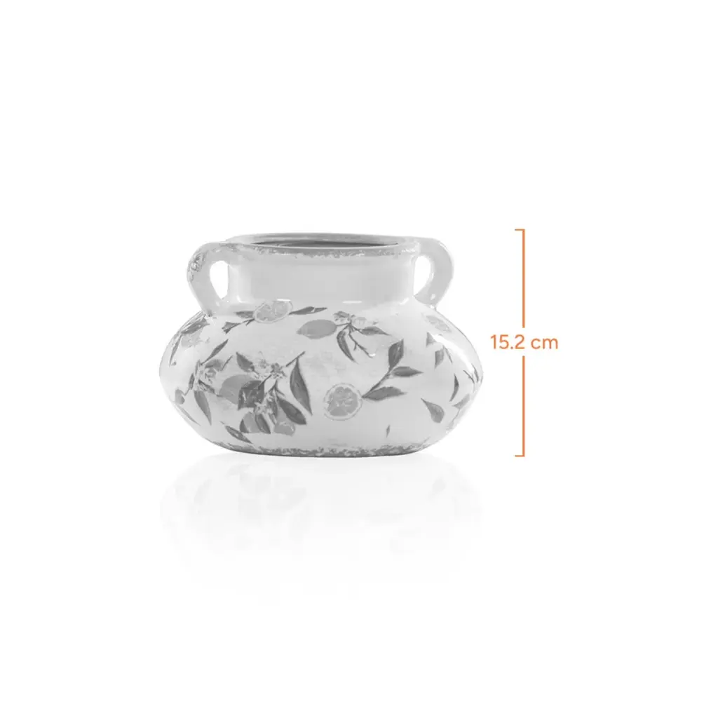 Lemon Pattern Planter With Handle-Measurement