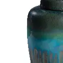 Reactive Glazed Ceramic Lidded Jar-CU1