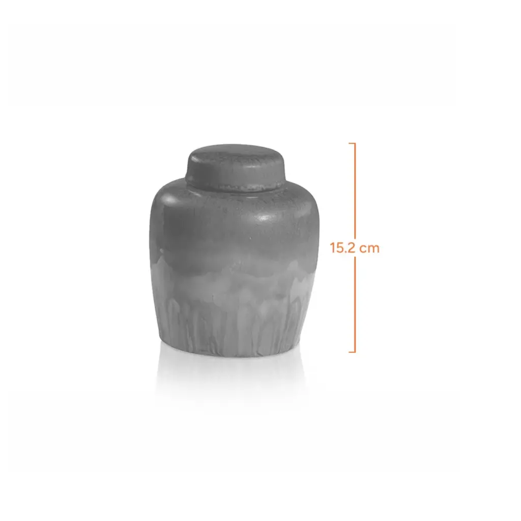 Reactive Glazed Ceramic Lidded Jar-Measurement