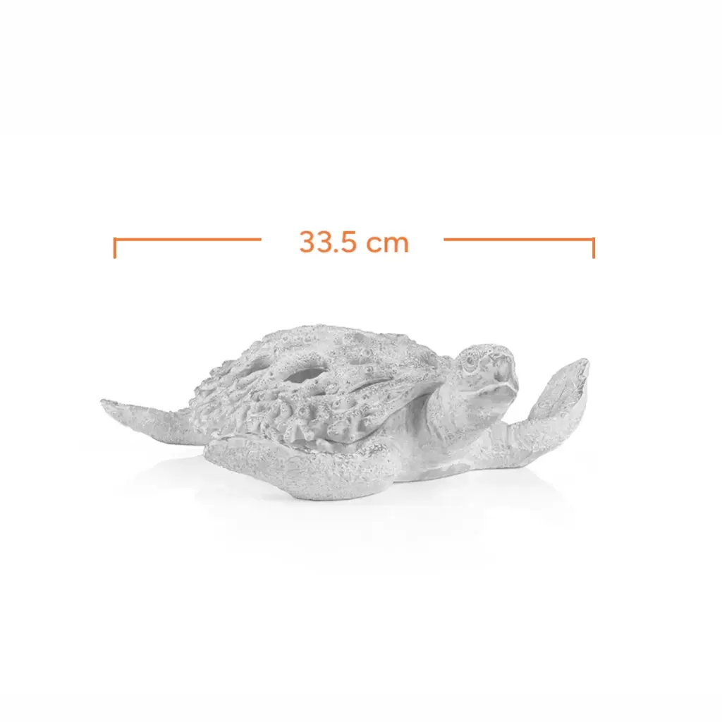 Reef Sea Turtle Statue_33.5 X 31 X 10cm _White_70547
