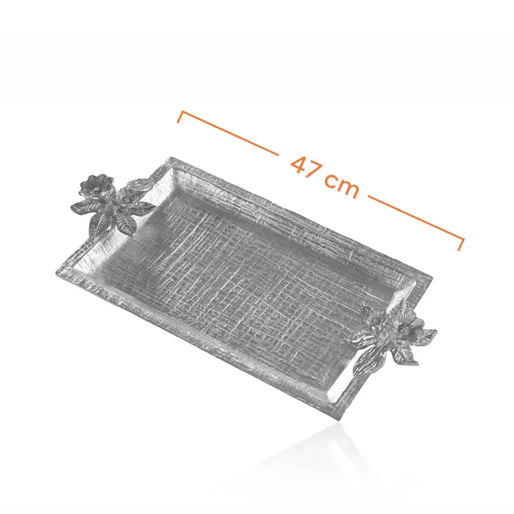 Floral Decorative Tray 47 X 24.8 X 6.4 cm