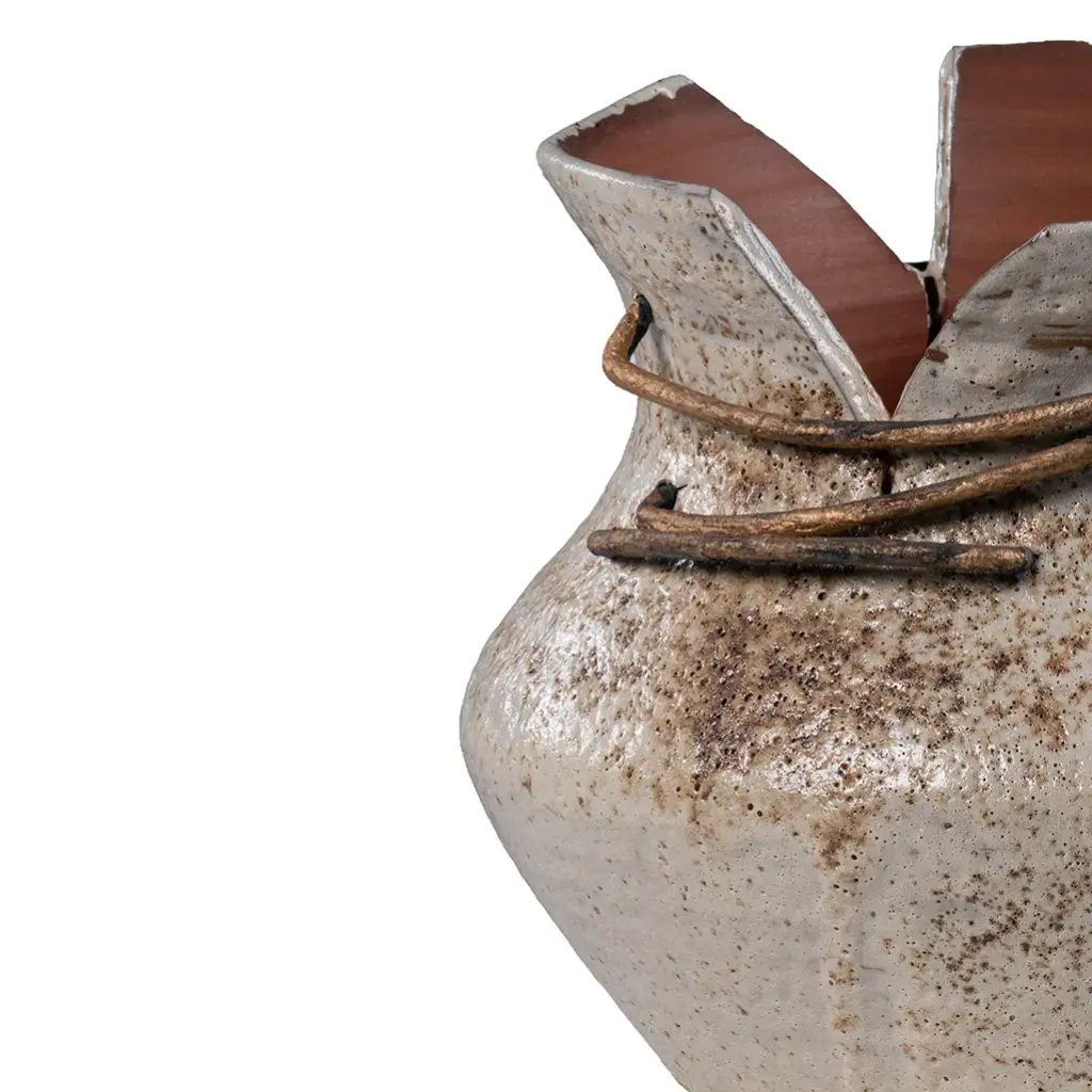 Ceramic Accent Vase 28 X 28 X 21 cm