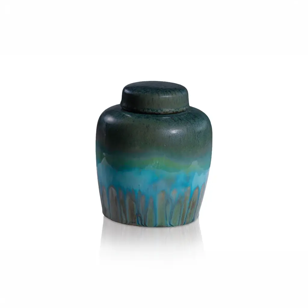 Ceramic Lidded Jar 13.3 X 13.3 X 15.2 cm
