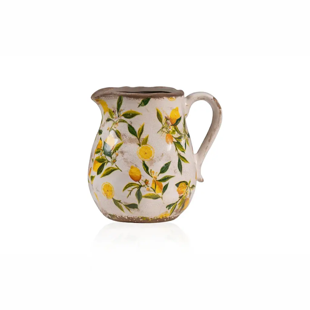 Lemon Pattern Pitcher Vase 20 X 16.5 X 20 cm
