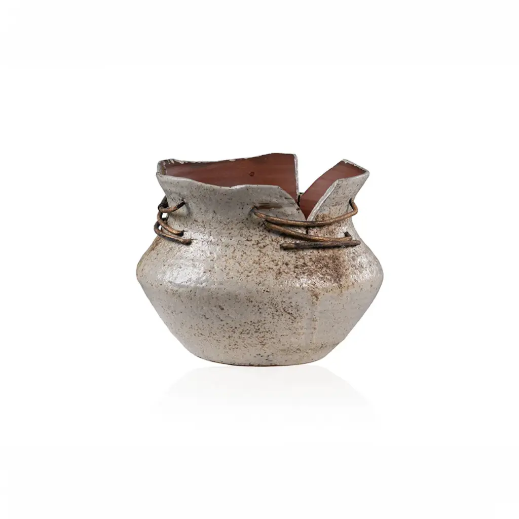 Ceramic Accent Vase 28 X 28 X 21 cm
